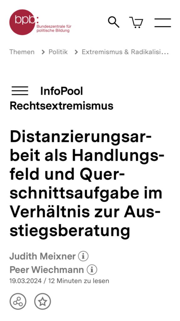 Screenshot von Webseite mit dem Titel 
