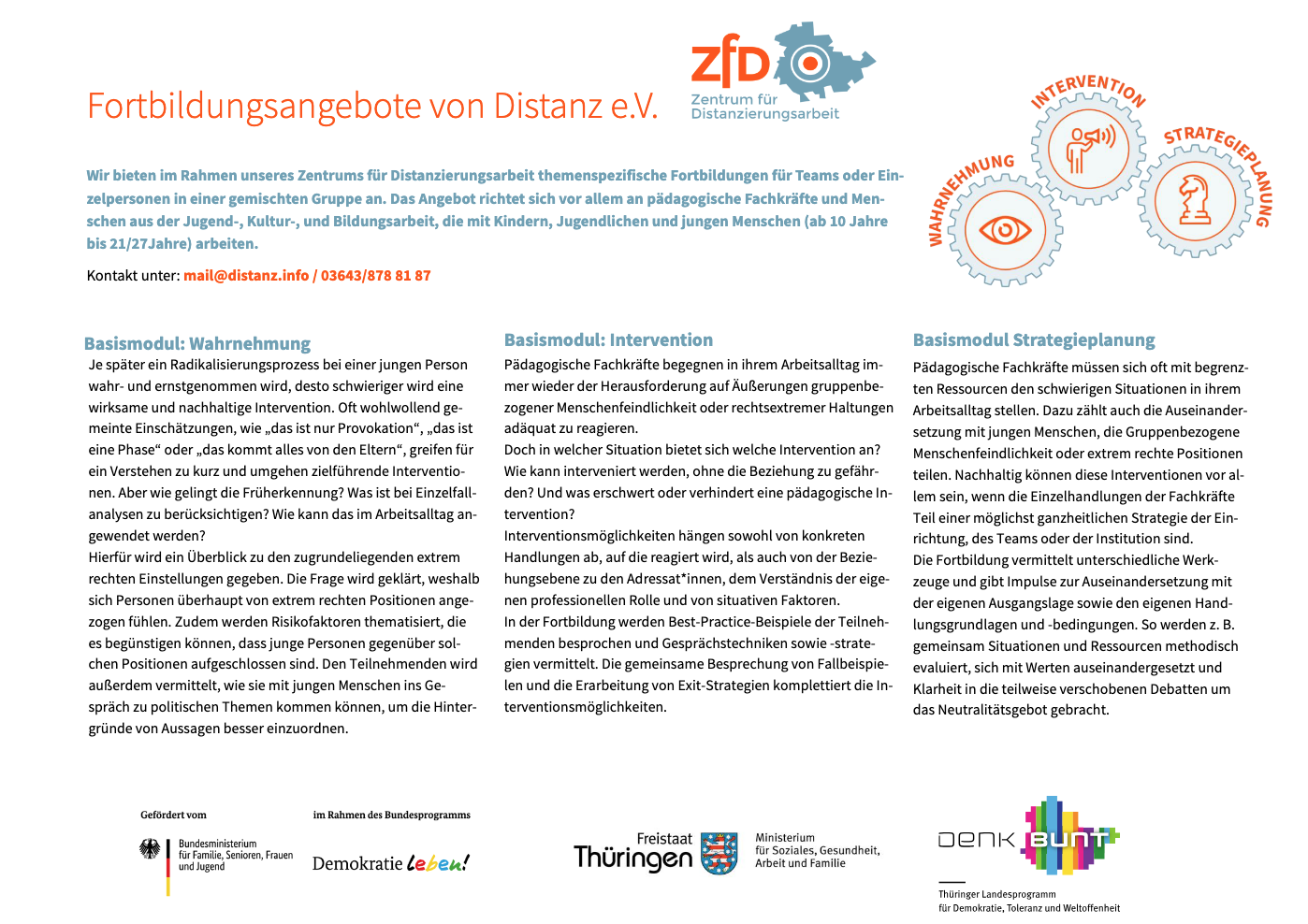 Fortbildungsangebote von Distanz