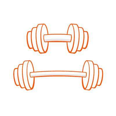 Illustration zweier Hanteln