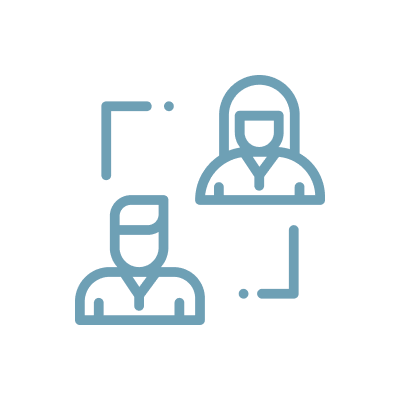 Zwei Personen mit Linien verbunden